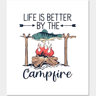 Vintage Mountain Campfire Posters and Art